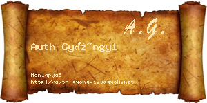 Auth Gyöngyi névjegykártya